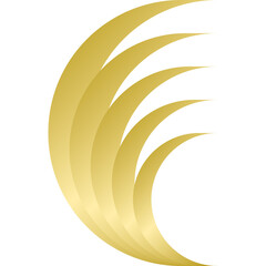 Abstract Shape of Elegant and Exclusive Decorative Ornament with Gold Shades