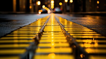 artistic yellow road lines - Powered by Adobe