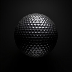 Golf ball in black with black background