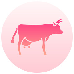 cow round gradient vector icon