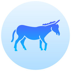 donkey round gradient vector icon