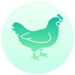 chicken round gradient vector icon