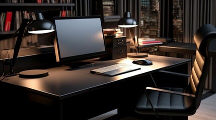 black interior designer desk