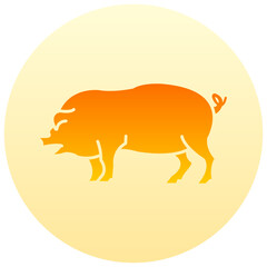 pig round gradient vector icon