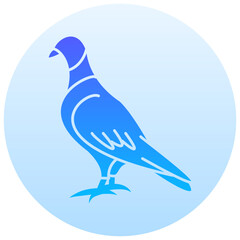 pigeon round gradient vector icon