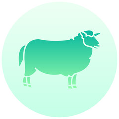 sheep round gradient vector icon