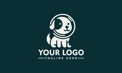 space dog vector logo astronaut dog mascout logo