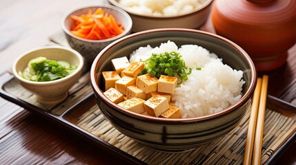 bowl healthy rice white