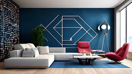 Geometric harmony designing a symmetrical geometric wallpaper for modern spaces
