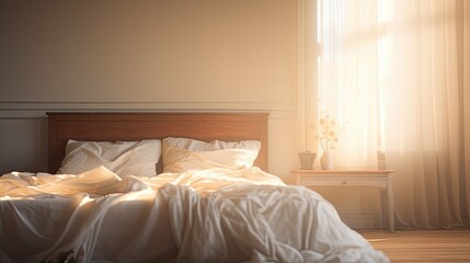 bedroom blurred home interior empty