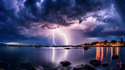 bolts light in the clouds