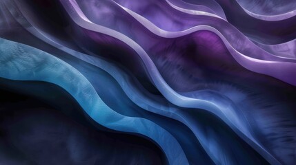 Obraz premium Blue and Purple Waves Abstract Painting