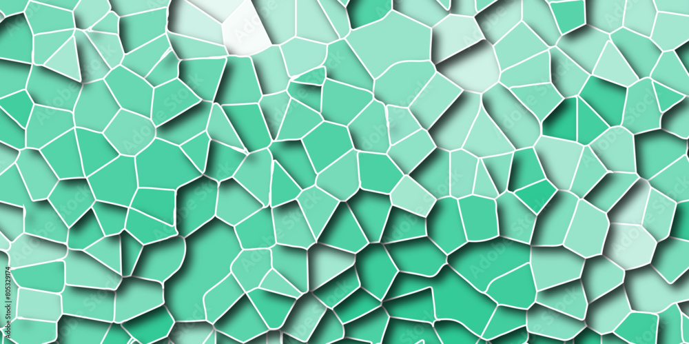 Poster abstract light royel green broken stained floor design with crack stone. artful decoration of stone 