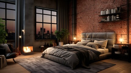 Fototapeta premium painted interior brick wall