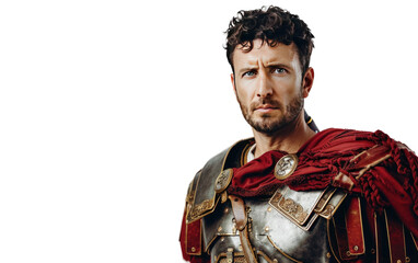 Portrait of a Roman Warrior isolated on Transparent background.
