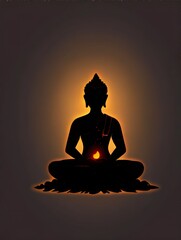 Mahavir Jayanti Illustration of Mahavira sitting in meditation. Generative AI