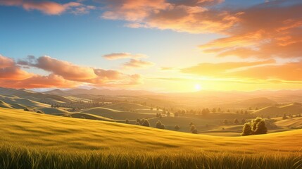 Obraz premium golden sun horizon