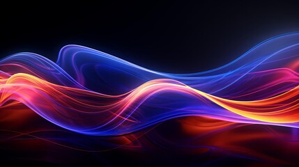 A colorful wave with red, blue, and yellow colors. The colors are vibrant and dynamic, creating a sense of movement and energy. The wave appears to be flowing through the air, almost as if it's alive