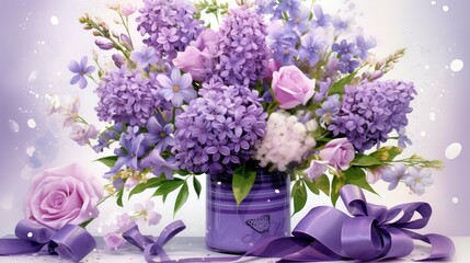lilacs purple happy birthday