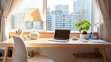 Fototapeta premium home light wooden table