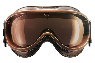 Shinning brown biker goggle isolated on transparent background