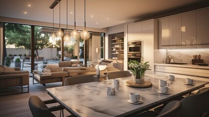 modern blurred cozy interior home