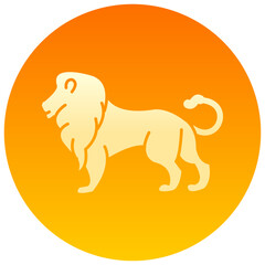 lion gradient round vector icon