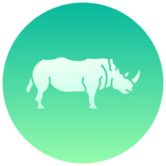 rhino gradient round vector icon