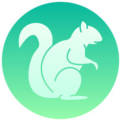 squirrel gradient round vector icon