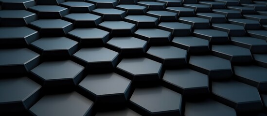 hexagon pattern Abstract black background, Modern technology concept design