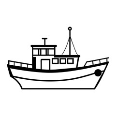fishing boat icon vector art illustration (22)