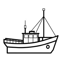 fishing boat icon vector art illustration (23)
