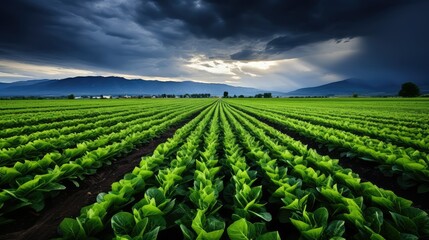 Obraz premium dark sky crop farm