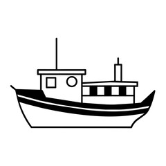 Obraz premium fishing boat icon vector art illustration (52)