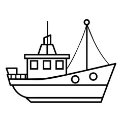 fishing boat icon vector art illustration (51)