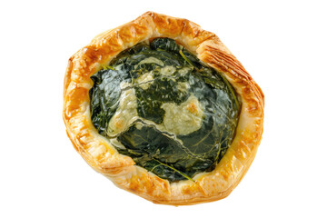 Spinach pastry isolated on transparent background