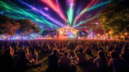 Obraz premium glow music festival lights