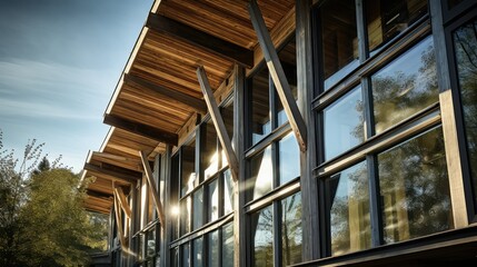 Obraz premium building exterior timber frame