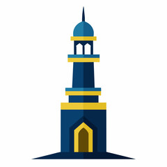 modern mosque tower, stylish modern mosque, solid white color background (6)