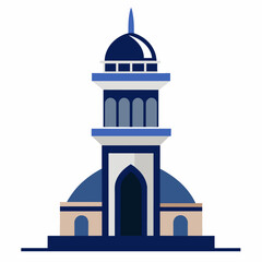modern mosque tower, stylish modern mosque, solid white color background (12)