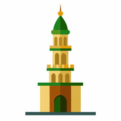 modern mosque tower, stylish modern mosque, solid white color background (32)