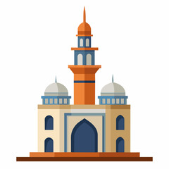 modern mosque tower, stylish modern mosque, solid white color background (31)