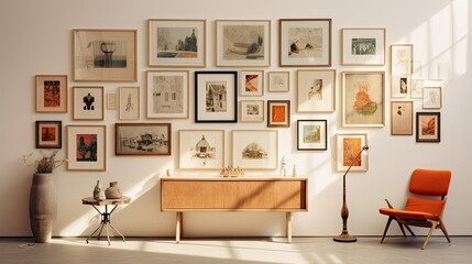gallery blurred modern vintage interior art frame