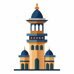 modern mosque tower, stylish modern mosque, solid white color background (29)