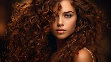Fototapeta premium shoulders curly brown hair