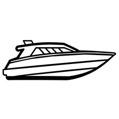 speed boat icon vector art illustration, solid white background (6)