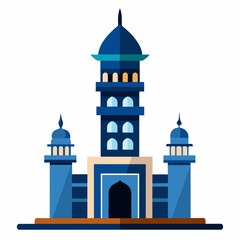 modern mosque tower, stylish modern mosque, solid white color background (30)