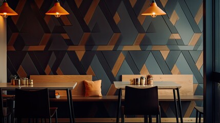 cafe blurred modern interior walls