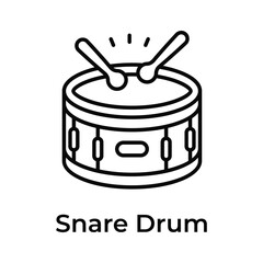 An easy to use vector of snare drum, editable icon design