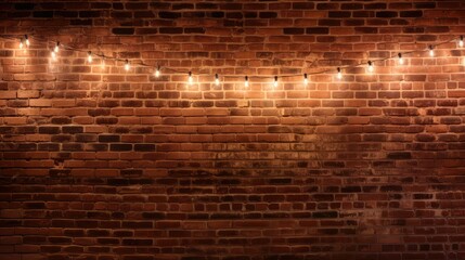 showcase brick wall with lights